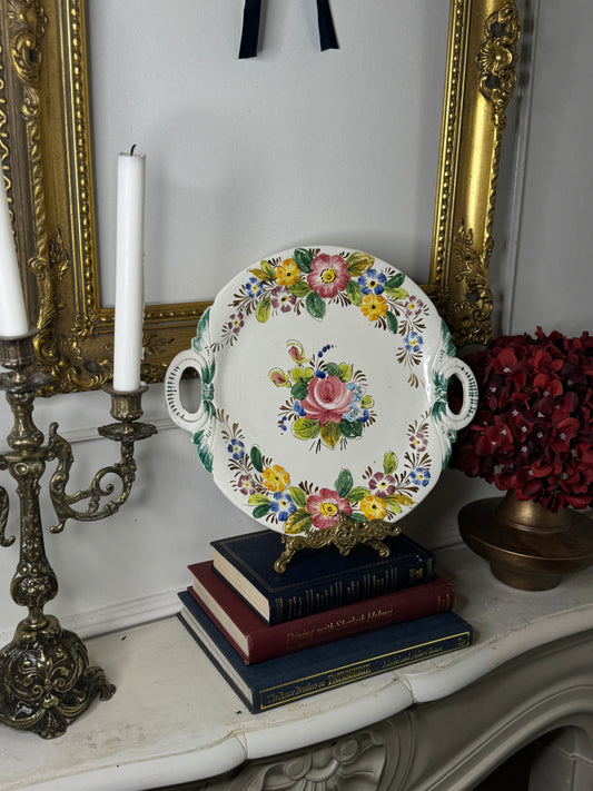 Italian Vintage Handpainted Large Plate
