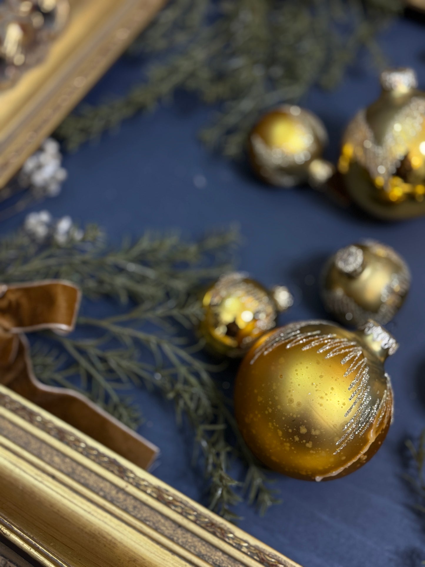 Vintage German Glass Christmas Baubles - Mixed Sizes