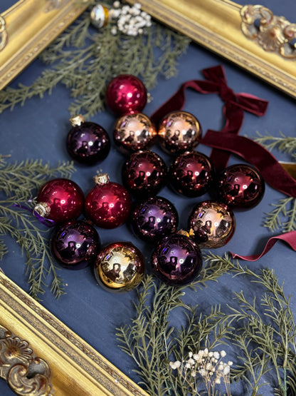 Vintage German Glass Christmas Baubles Set of 14