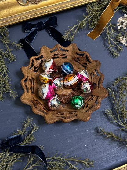 Vintage English Glass Mini Christmas Baubles -Mixed Sizes