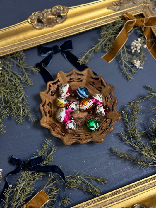 Vintage English Glass Mini Christmas Baubles -Mixed Sizes
