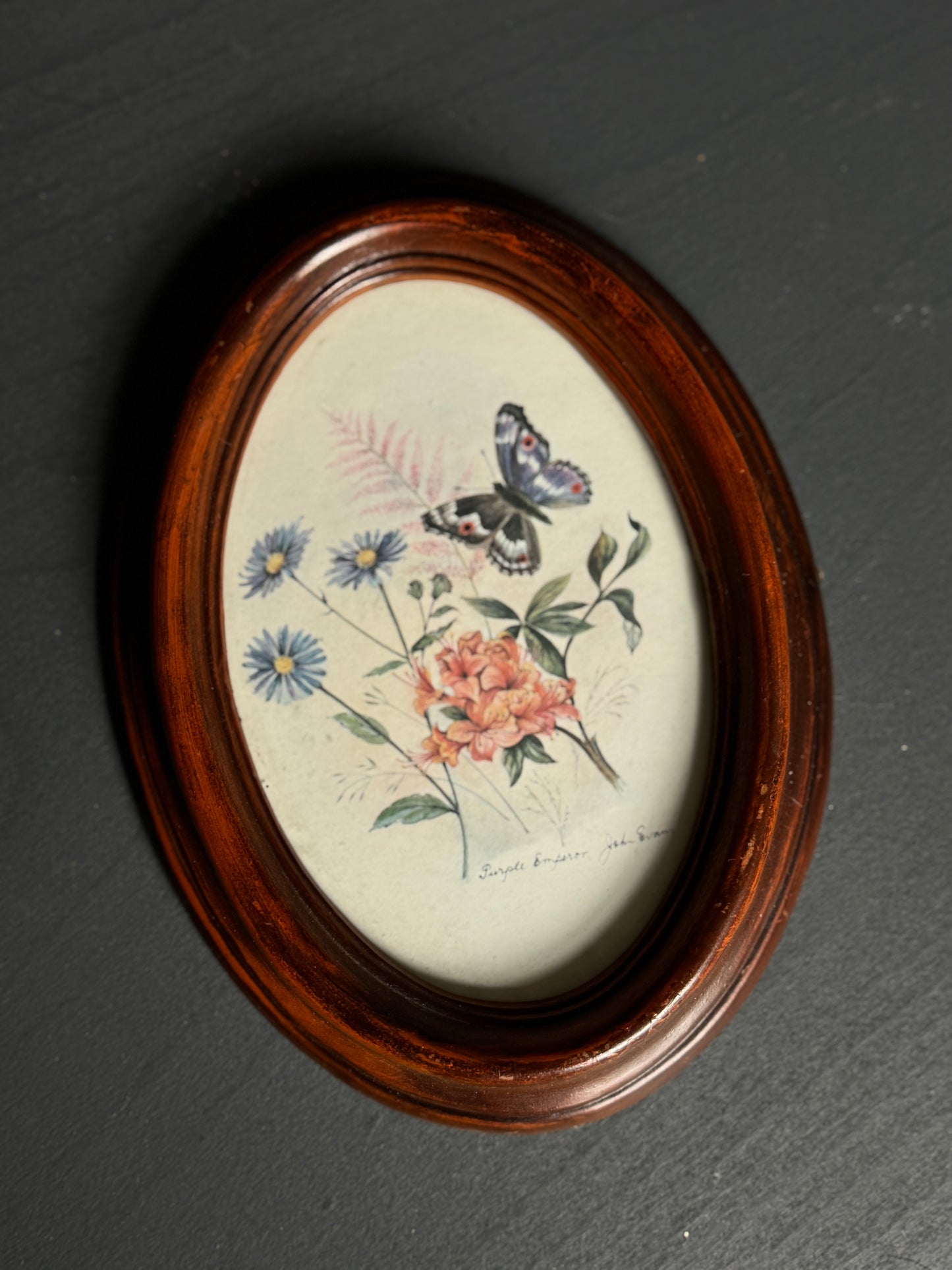Vintage Themed Acrylic Small Oval Frame with Print