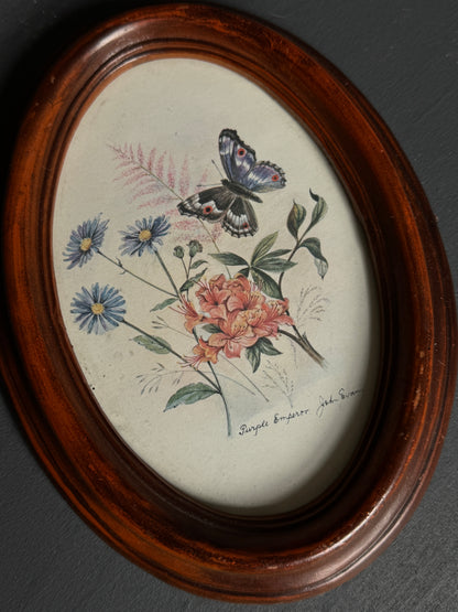 Vintage Themed Acrylic Small Oval Frame with Print