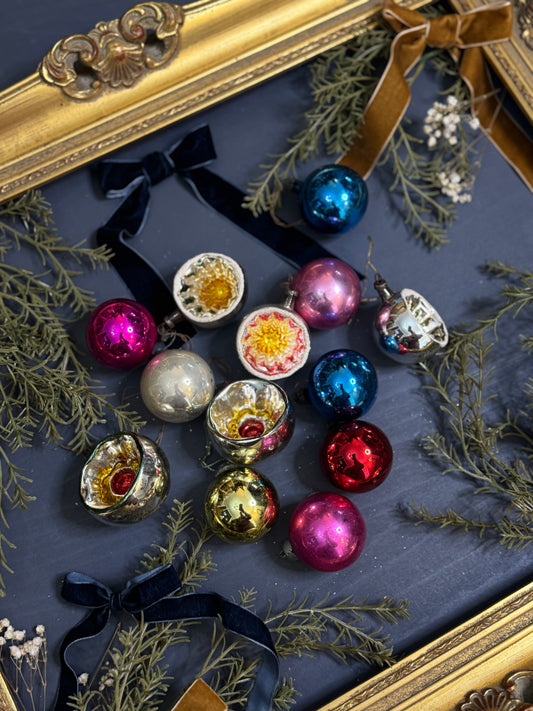 Vintage European 90s Glass Christmas Baubles - Mixed Sizes 5–6 cm