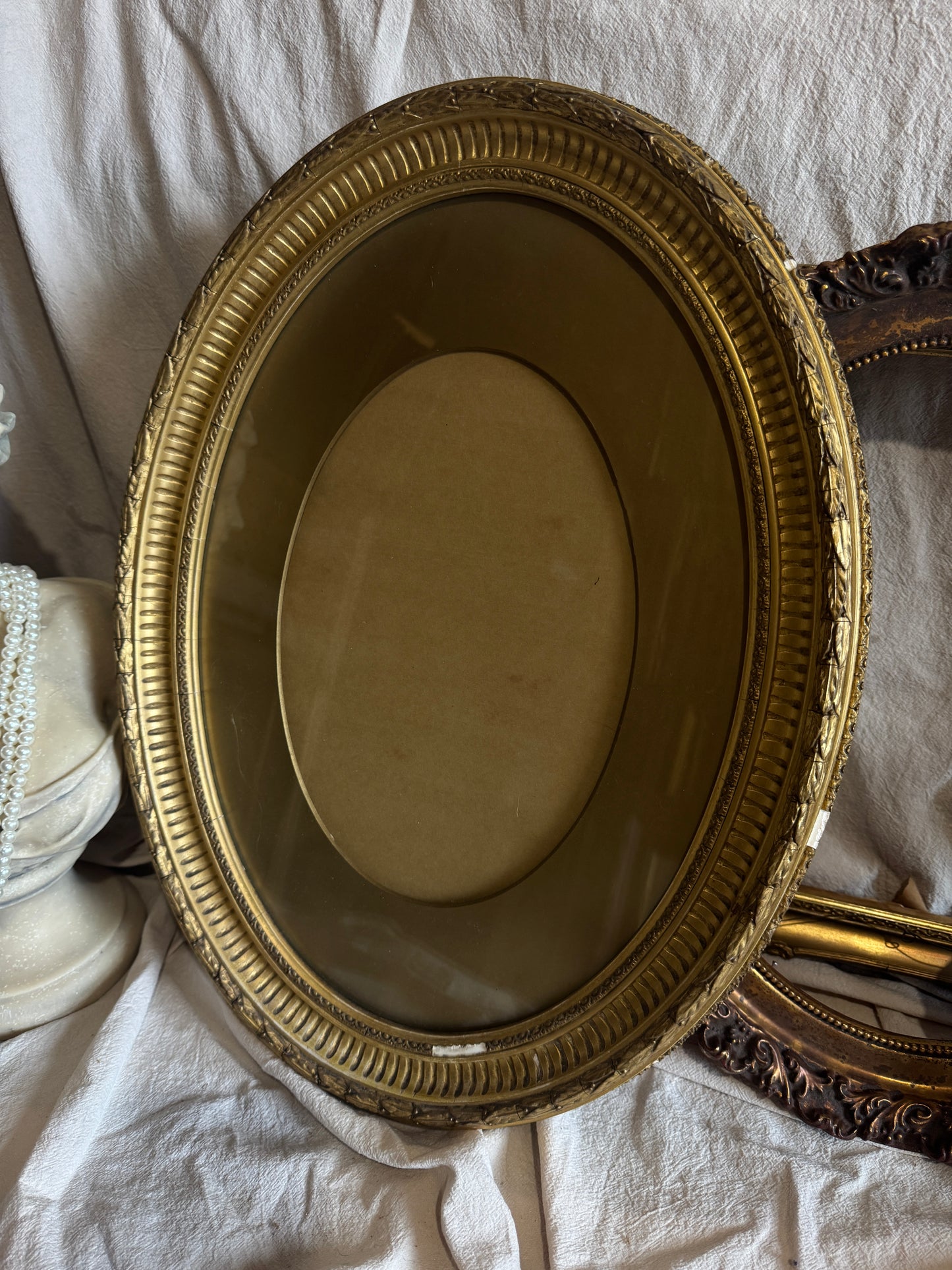 Antique Ornate Gold Thick Gilt Oval Frame – Rare One-of-a-Kind Piece