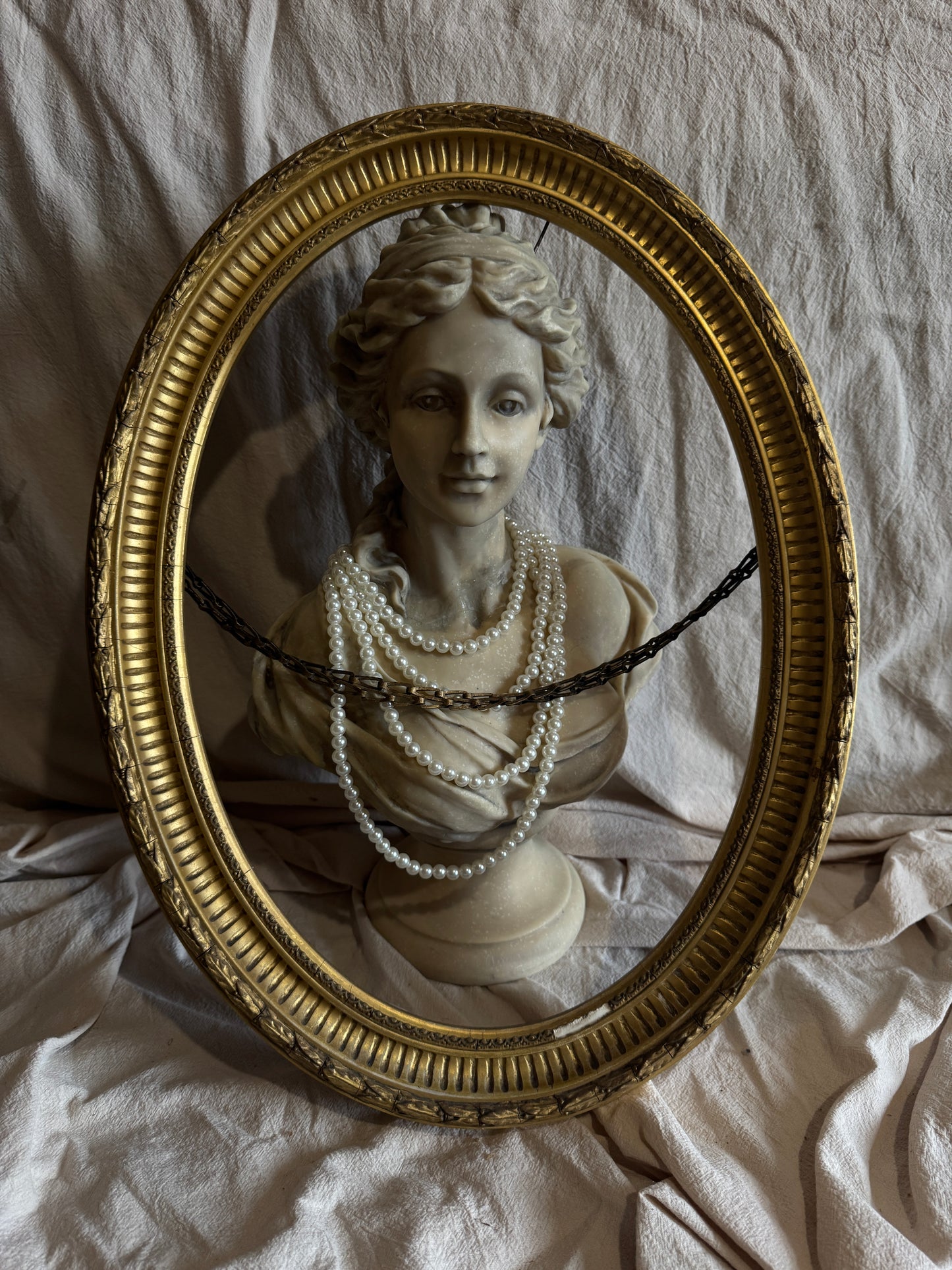 Antique Ornate Gold Thick Gilt Oval Frame – Rare One-of-a-Kind Piece