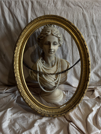 Antique Ornate Gold Thick Gilt Oval Frame – Rare One-of-a-Kind Piece
