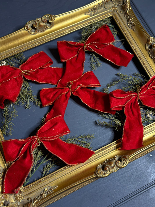 Vintage European Christmas Ribbons: 1990s Holiday Decor, Set of 5