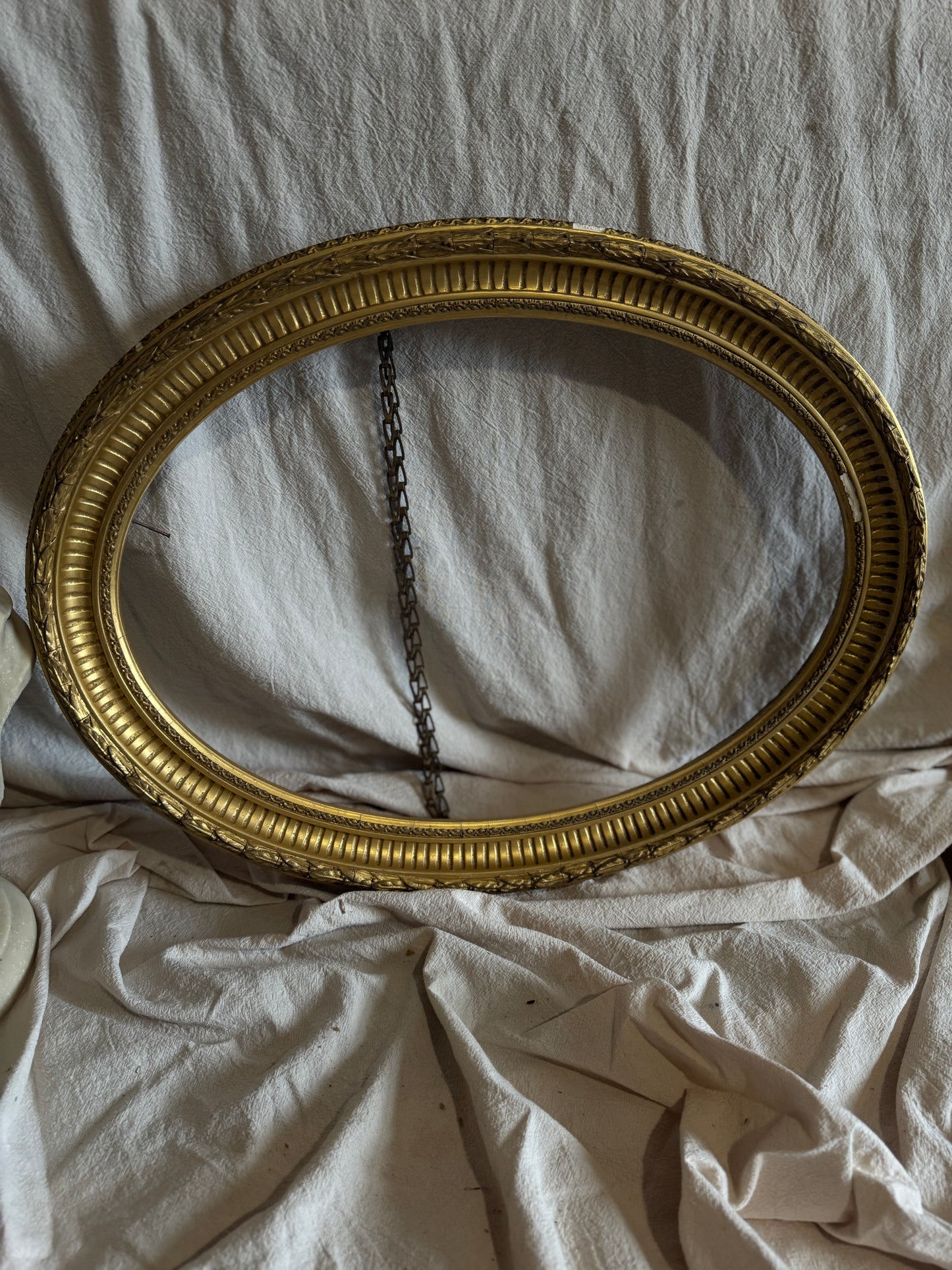 Antique Ornate Gold Thick Gilt Oval Frame – Rare One-of-a-Kind Piece
