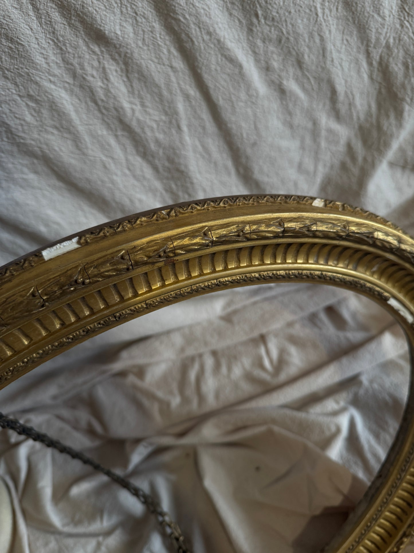 Antique Ornate Gold Thick Gilt Oval Frame – Rare One-of-a-Kind Piece