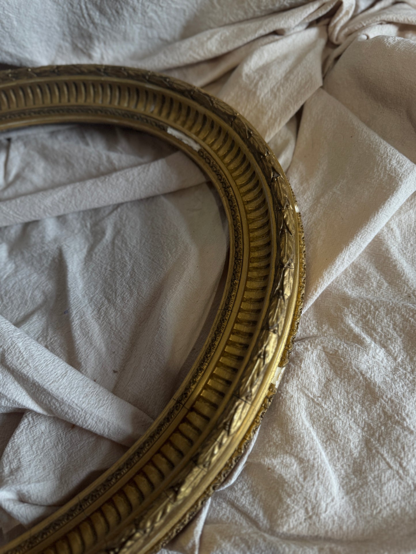 Antique Ornate Gold Thick Gilt Oval Frame – Rare One-of-a-Kind Piece