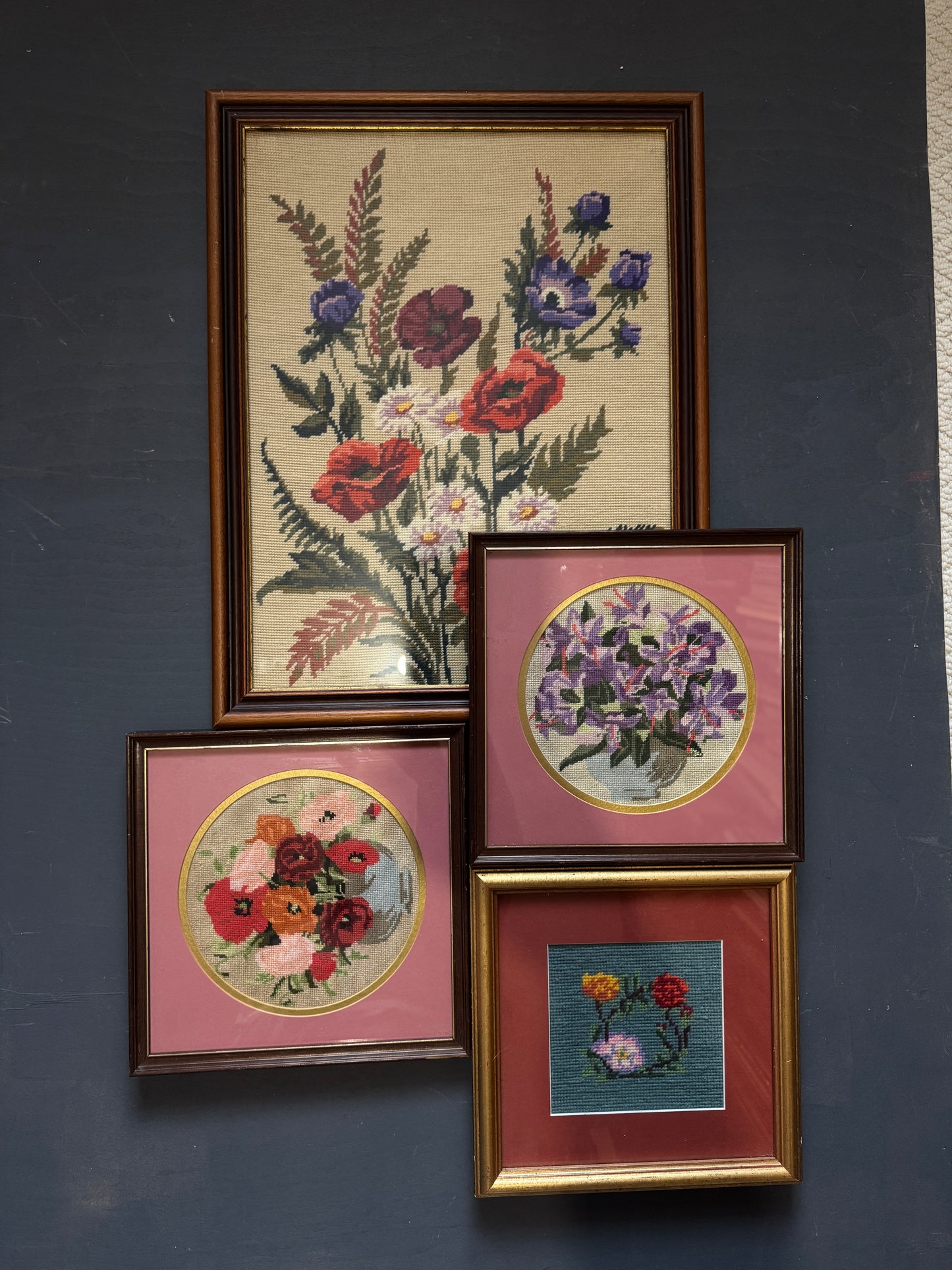 Vintage Embroidery Frame Gallery Set – Bright & Colourful Cottage Collection