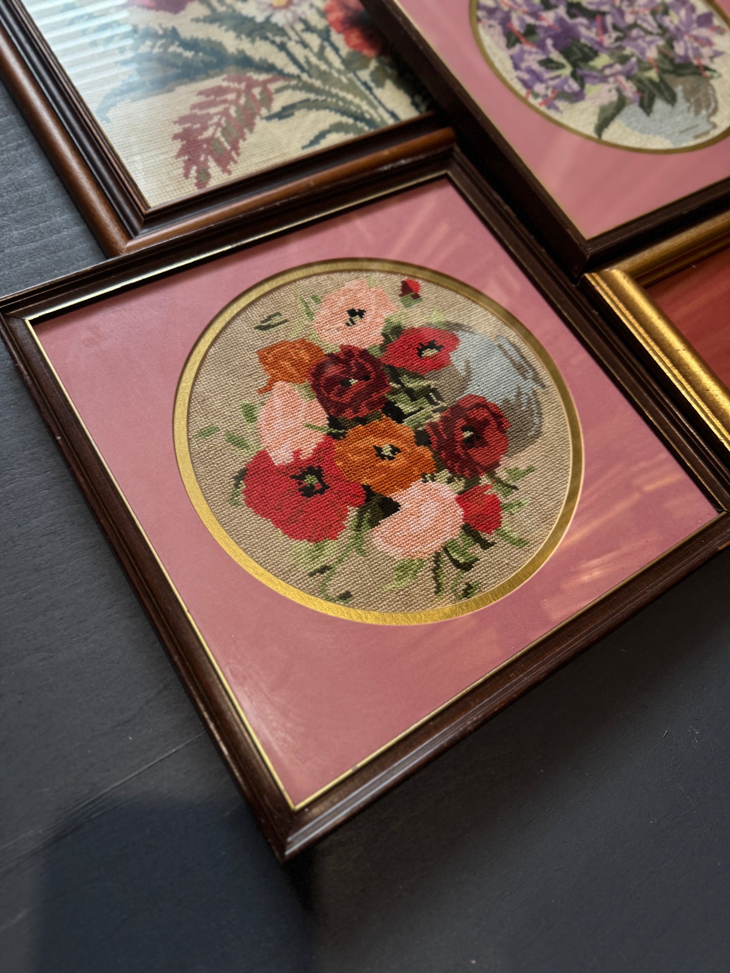 Vintage Embroidery Frame Gallery Set – Bright & Colourful Cottage Collection