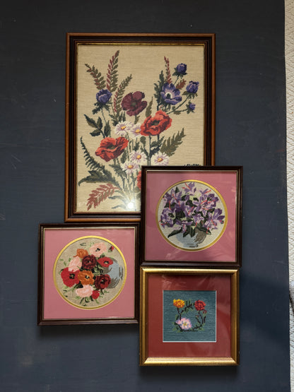 Vintage Embroidery Frame Gallery Set – Bright & Colourful Cottage Collection