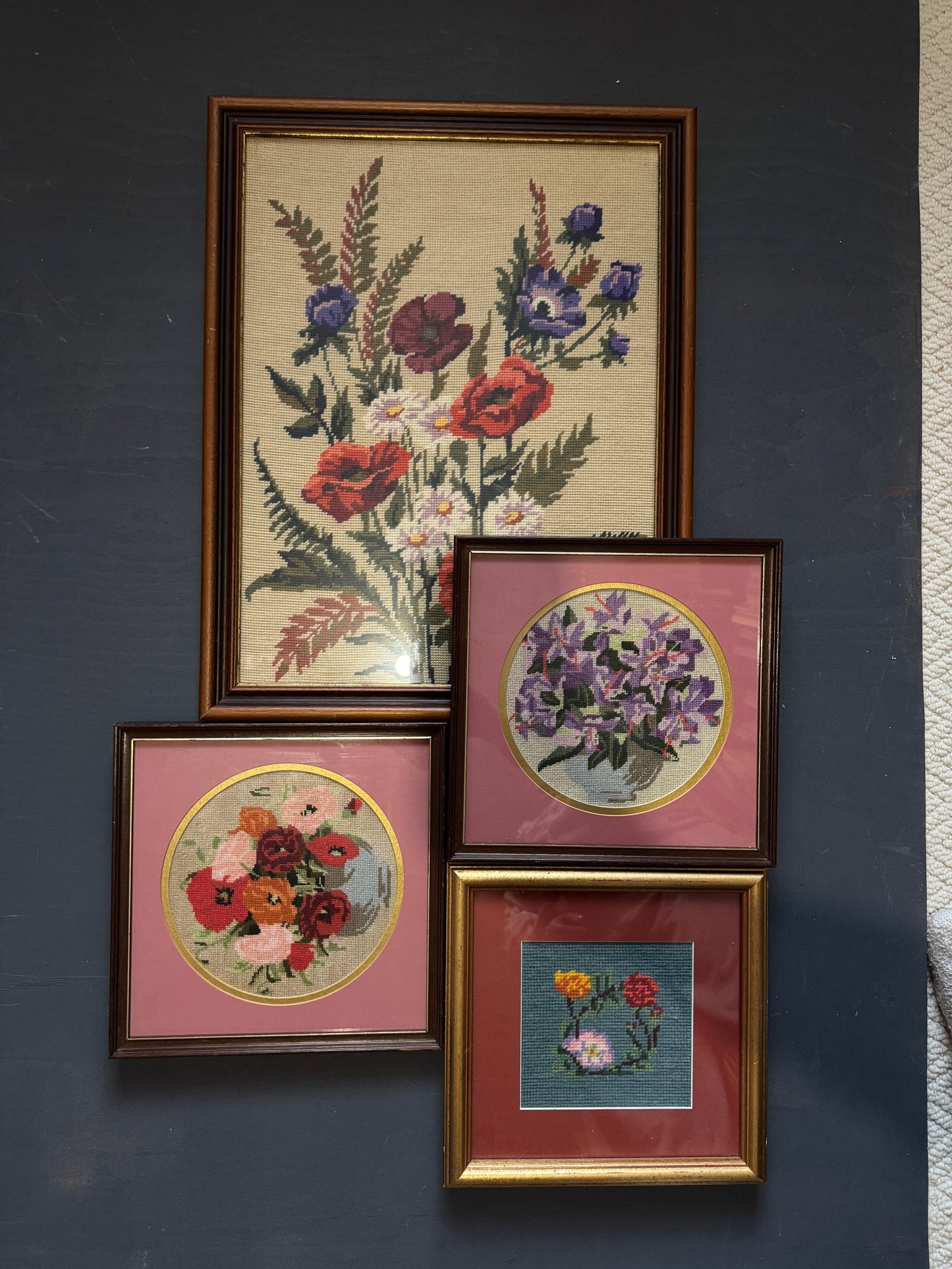 Vintage Embroidery Frame Gallery Set – Bright & Colourful Cottage Collection