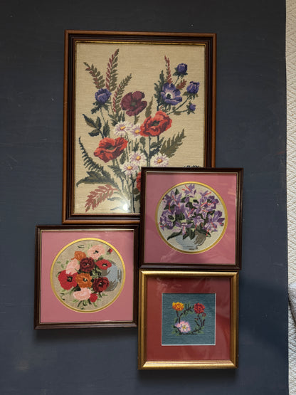 Vintage Embroidery Frame Gallery Set – Bright & Colourful Cottage Collection