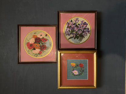 Vintage Embroidery Frame Gallery Set – Bright & Colourful Cottage Collection