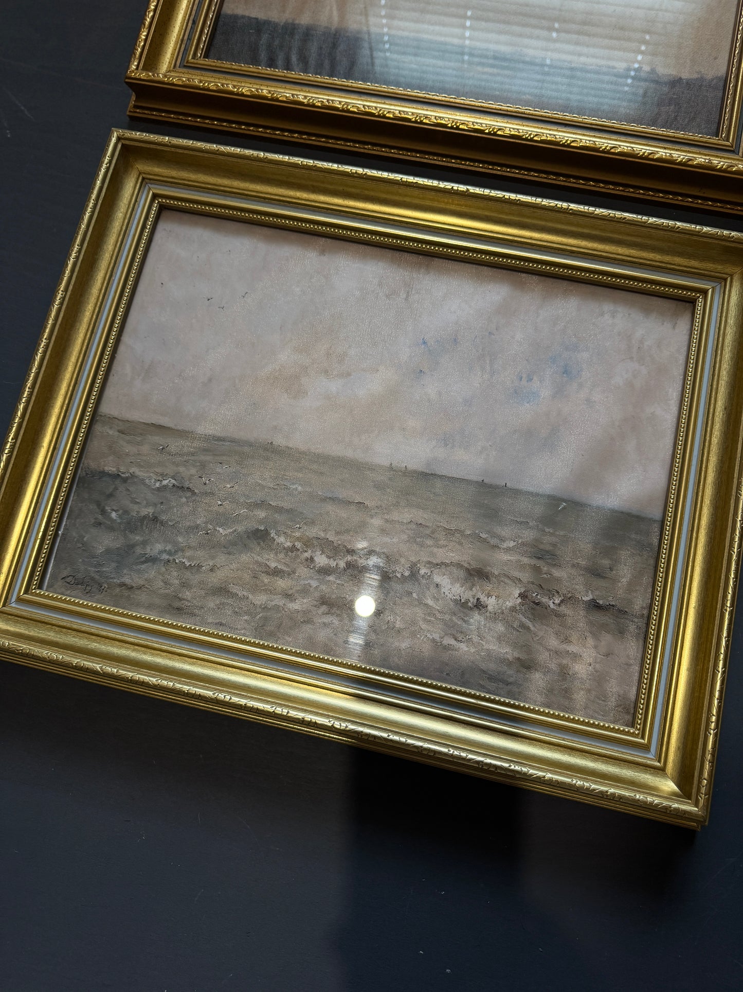 Vintage Dark Themed Vintage-Themed Gallery Wall Set in Ornate Gold Gilt Frames