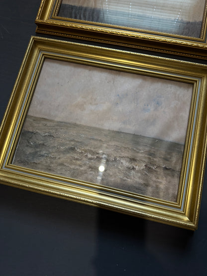 Vintage Dark Themed Vintage-Themed Gallery Wall Set in Ornate Gold Gilt Frames