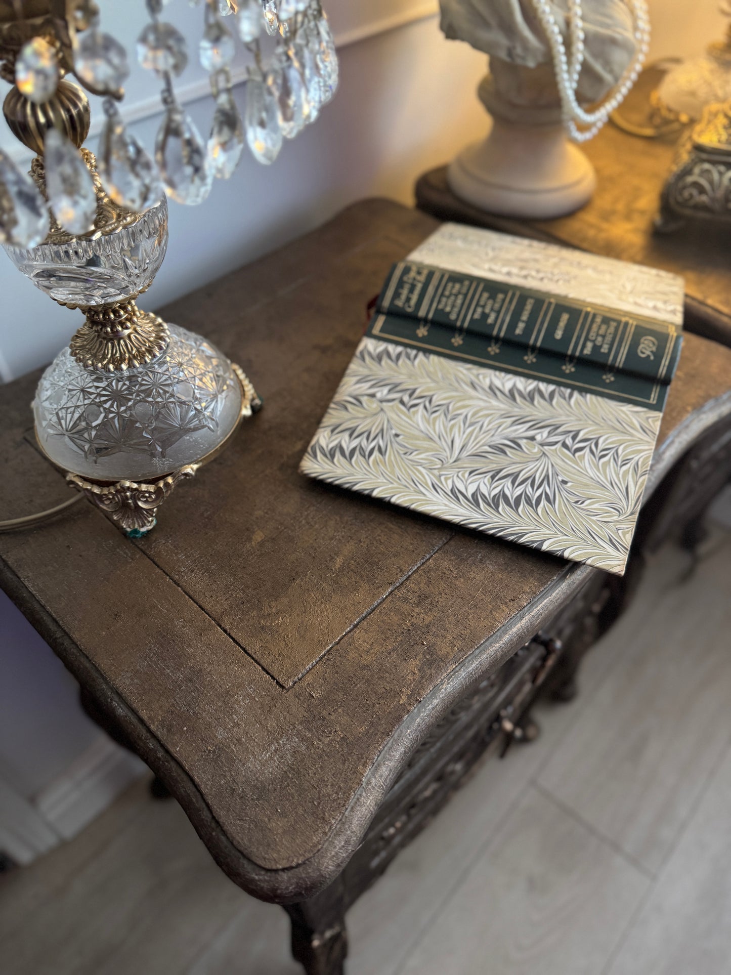 Vintage French Ornate Style Bedside Tables – Gold & Brown | Distressed Upcycled Nightstands