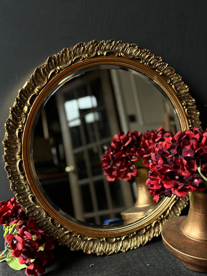 The Glided Halo Vintage Gold Bevelled Wall Mirror