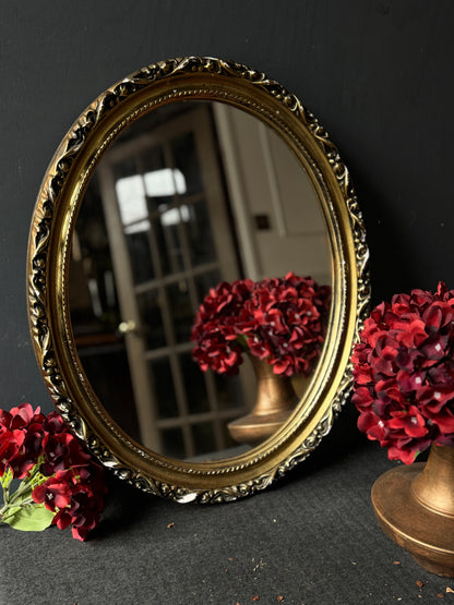 The Vintage Golden Oval Wall Mirror