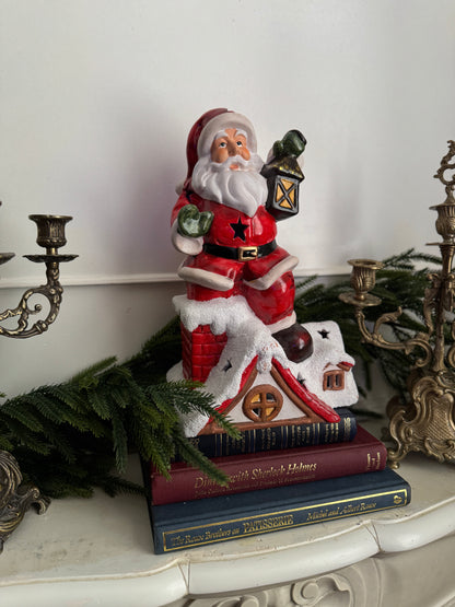 Vintage Porcelain Christmas Santa Claus Tea Light Holder – XL