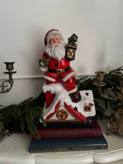 Vintage Porcelain Christmas Santa Claus Tea Light Holder – XL
