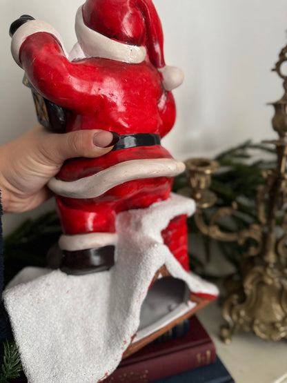 Vintage Porcelain Christmas Santa Claus Tea Light Holder – XL