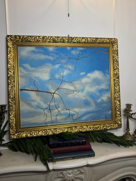 Signed Vintage Oil Painting in Gold Gilded Belvoir Frame (72 x 62 cm)