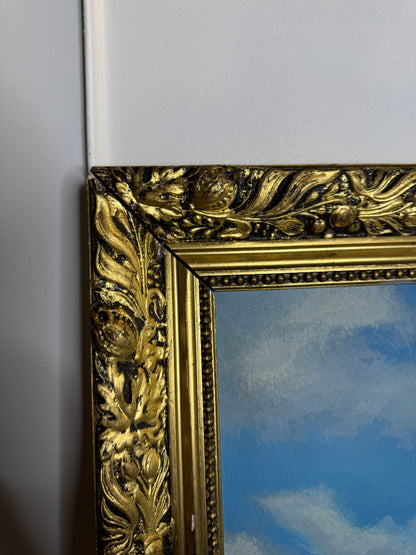 Signed Vintage Oil Painting in Gold Gilded Belvoir Frame (72 x 62 cm)