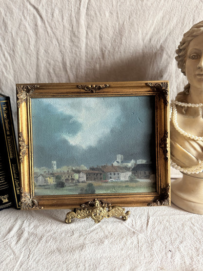 Storm Over Norwich Oil Painting Vintage Landscape