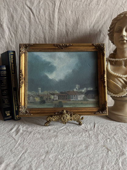 Storm Over Norwich Oil Painting Vintage Landscape