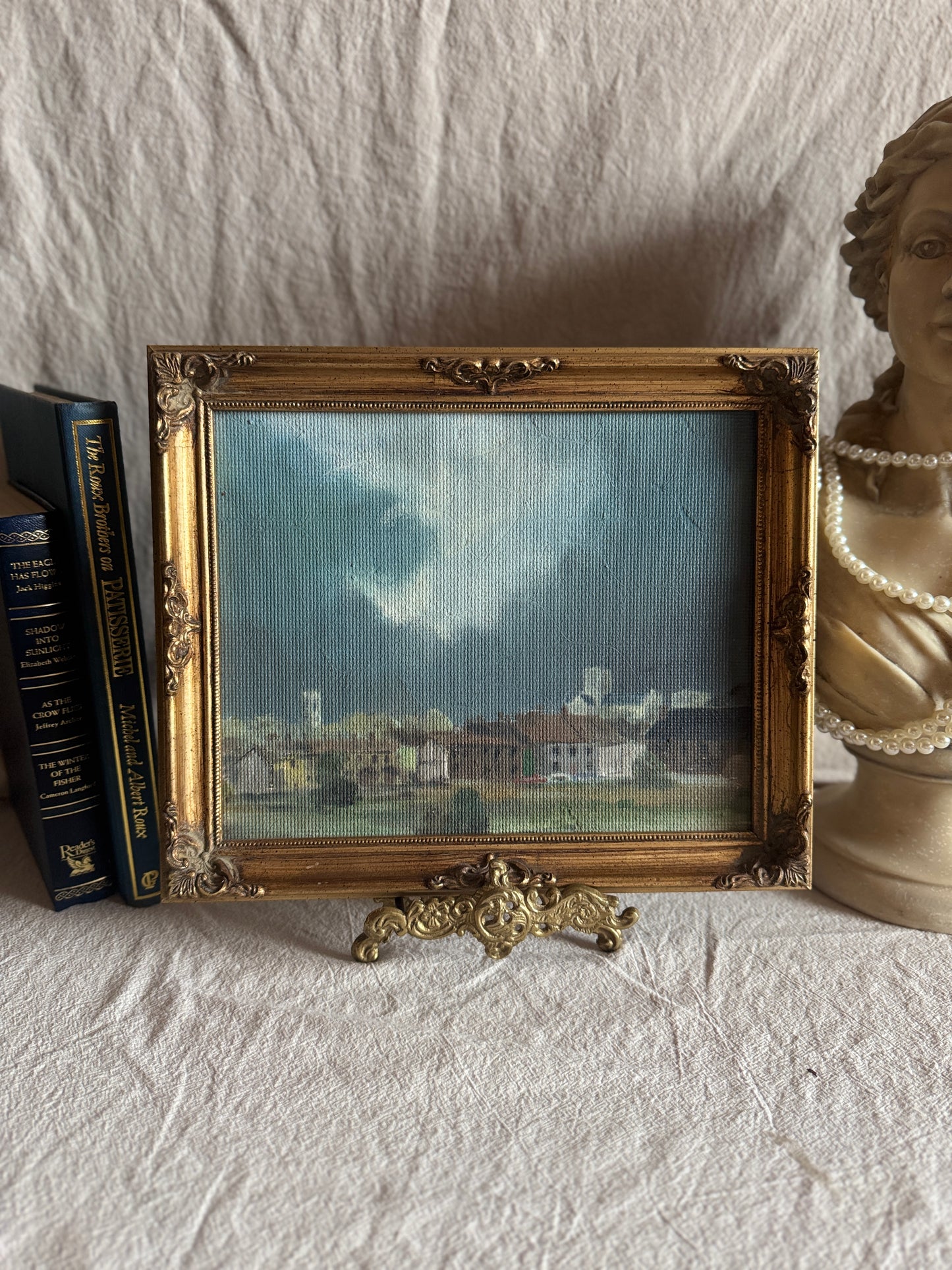 Storm Over Norwich Oil Painting Vintage Landscape
