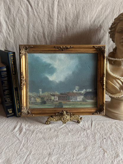 Storm Over Norwich Oil Painting Vintage Landscape
