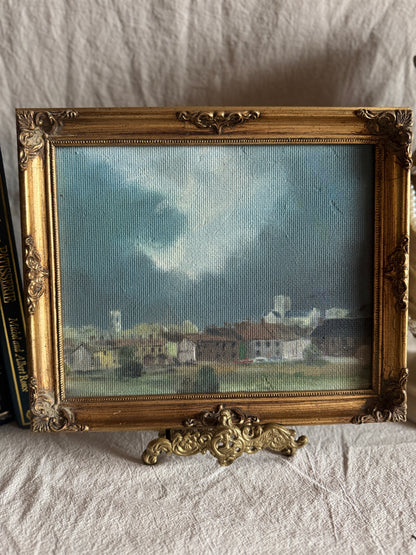Storm Over Norwich Oil Painting Vintage Landscape