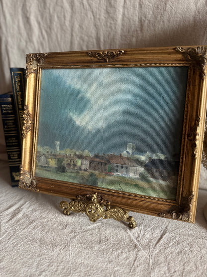 Storm Over Norwich Oil Painting Vintage Landscape