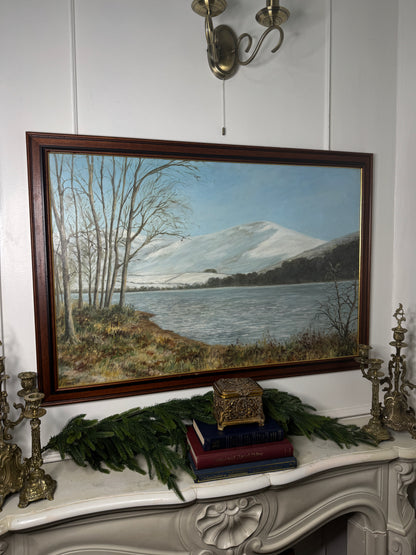 Majestic Reflections – Vintage Large Signed Oil Painting