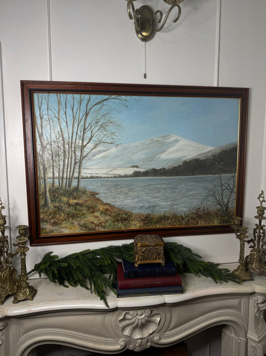 Majestic Reflections – Vintage Large Signed Oil Painting