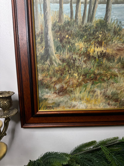 Majestic Reflections – Vintage Large Signed Oil Painting