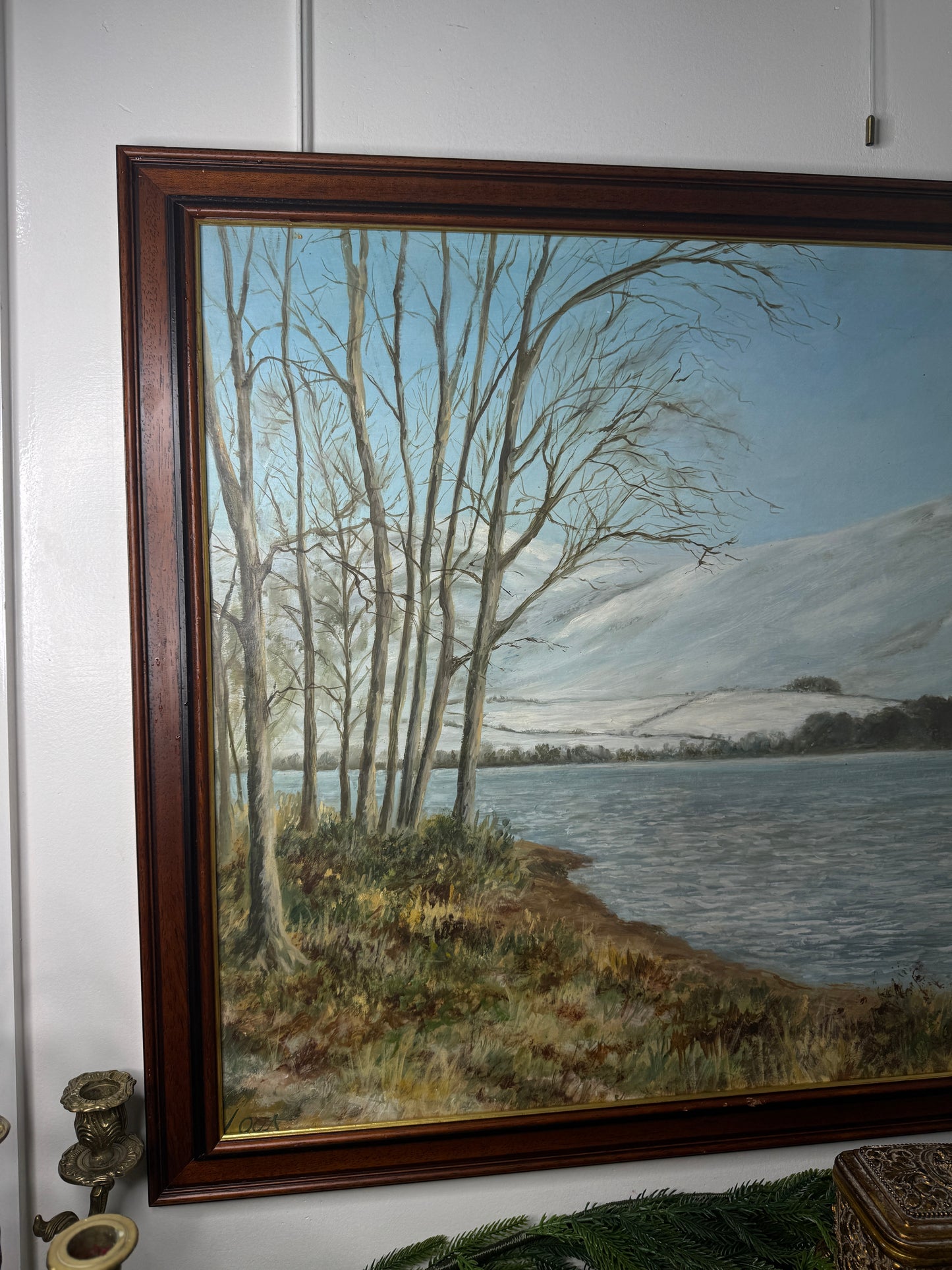 Majestic Reflections – Vintage Large Signed Oil Painting