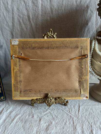 Antique 1923 Oil Painting by M Hodes, Small Vintage Framed Art