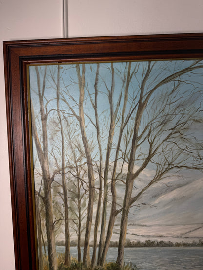 Majestic Reflections – Vintage Large Signed Oil Painting