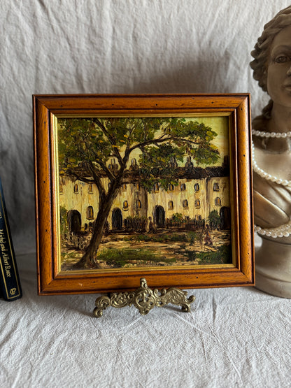 Spanish Oil Painting M. Castle Original Vintage Impressionist Landscape