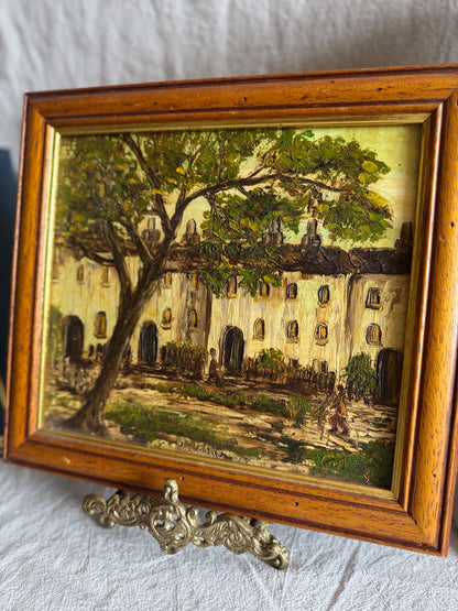 Spanish Oil Painting M. Castle Original Vintage Impressionist Landscape