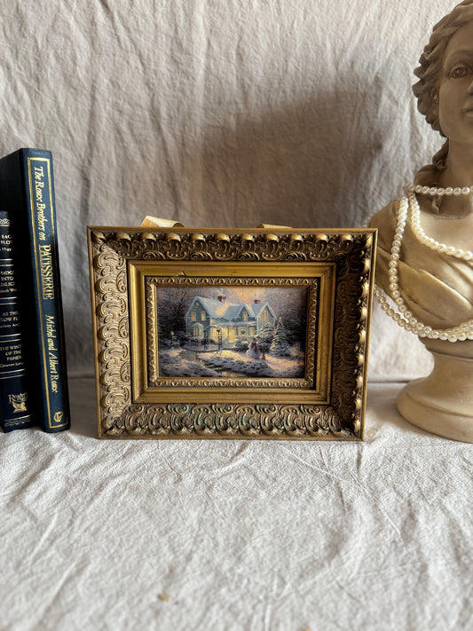 Thomas Kinkade Blessings of Christmas Framed Lithograph, Ornate Frame
