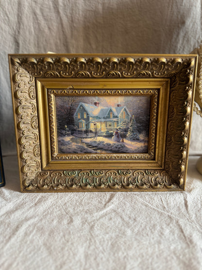Thomas Kinkade Blessings of Christmas Framed Lithograph, Ornate Frame