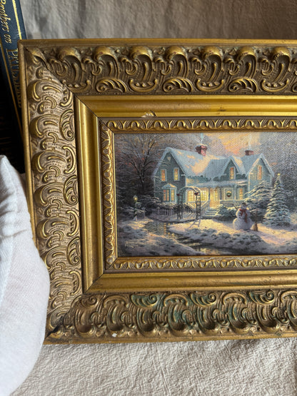 Thomas Kinkade Blessings of Christmas Framed Lithograph, Ornate Frame