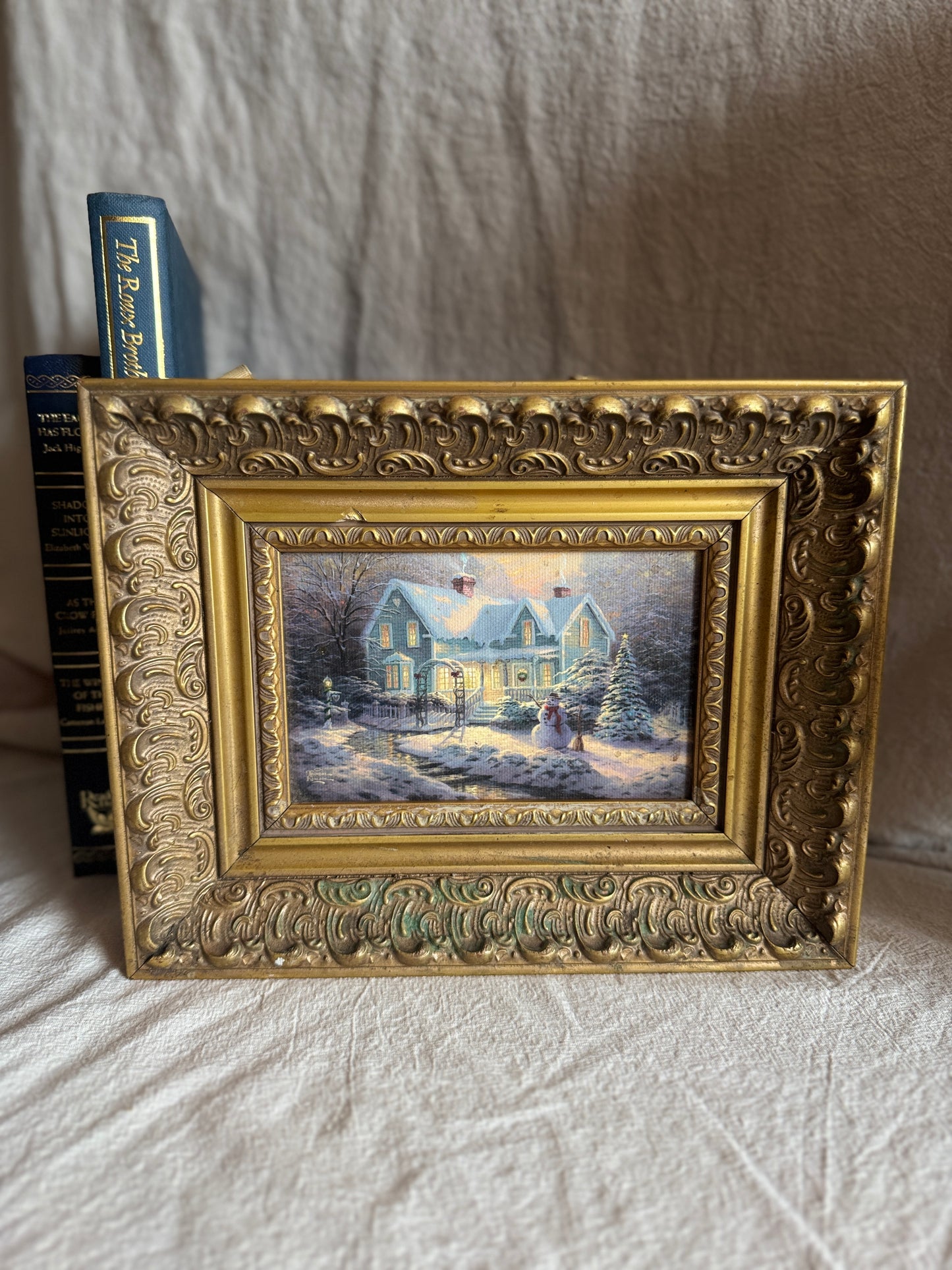 Thomas Kinkade Blessings of Christmas Framed Lithograph, Ornate Frame