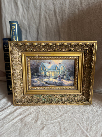 Thomas Kinkade Blessings of Christmas Framed Lithograph, Ornate Frame